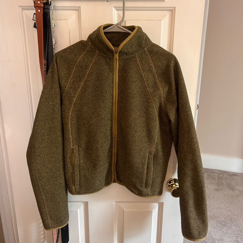 Olive Green Zip-Front athleta stroll fleece